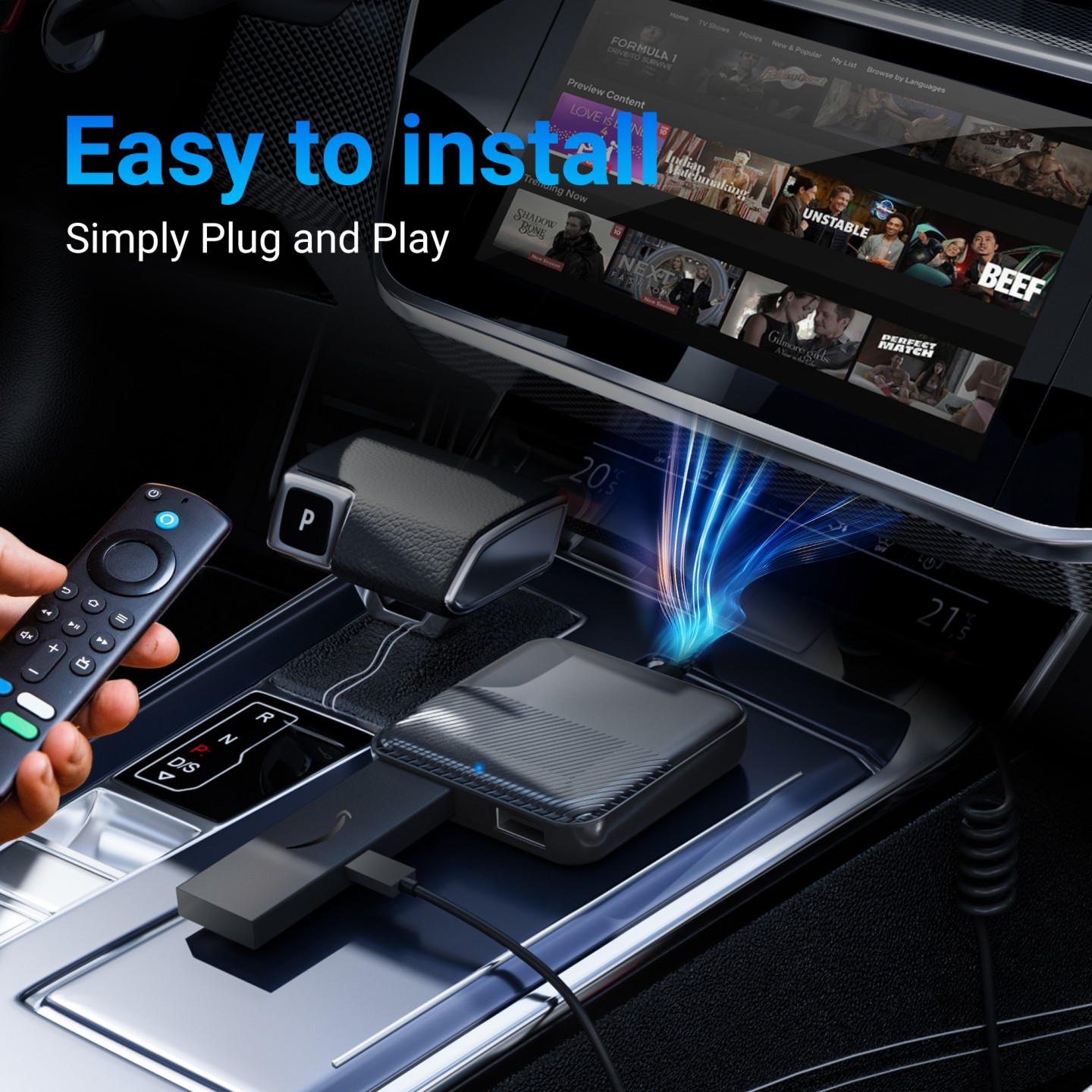 MINIX Car Media Hub - CA361 Plus - Wired to Wireless CarPlay Android Auto HDMI-IN USB Media Hub