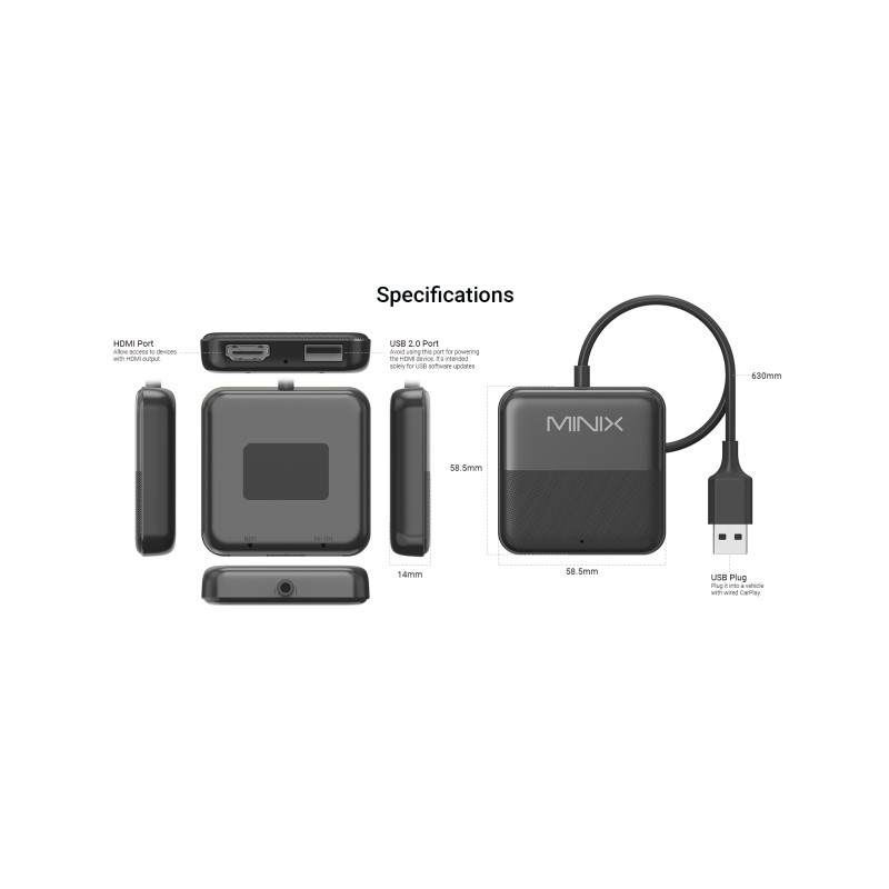 Buy MINIX Car Media Hub - CA361 Plus - Wired to Wireless CarPlay Android Auto HD... in Cyprus, Nicosia, Limassol, Larnaka, Pafos