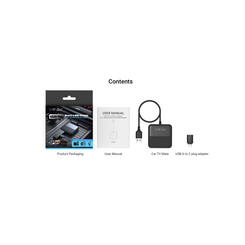 Buy MINIX Car Media Hub - CA361 Plus - Wired to Wireless CarPlay Android Auto HD... in Cyprus, Nicosia, Limassol, Larnaka, Pafos