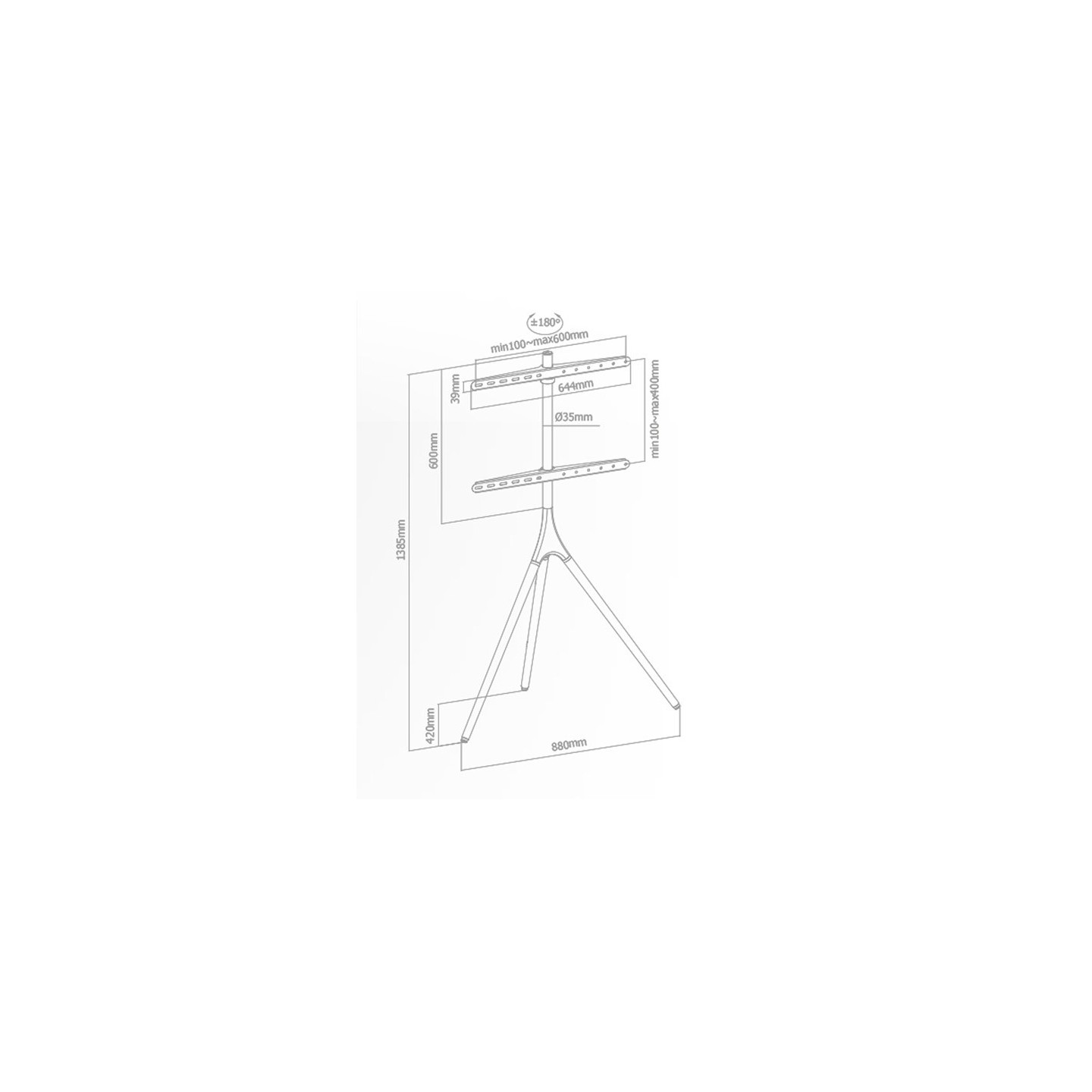 Superior TV Floor Stand 60x40 Triwood - SUPSTV012 - 60x40 Triwood — Buy in Cyprus with Fast Delivery