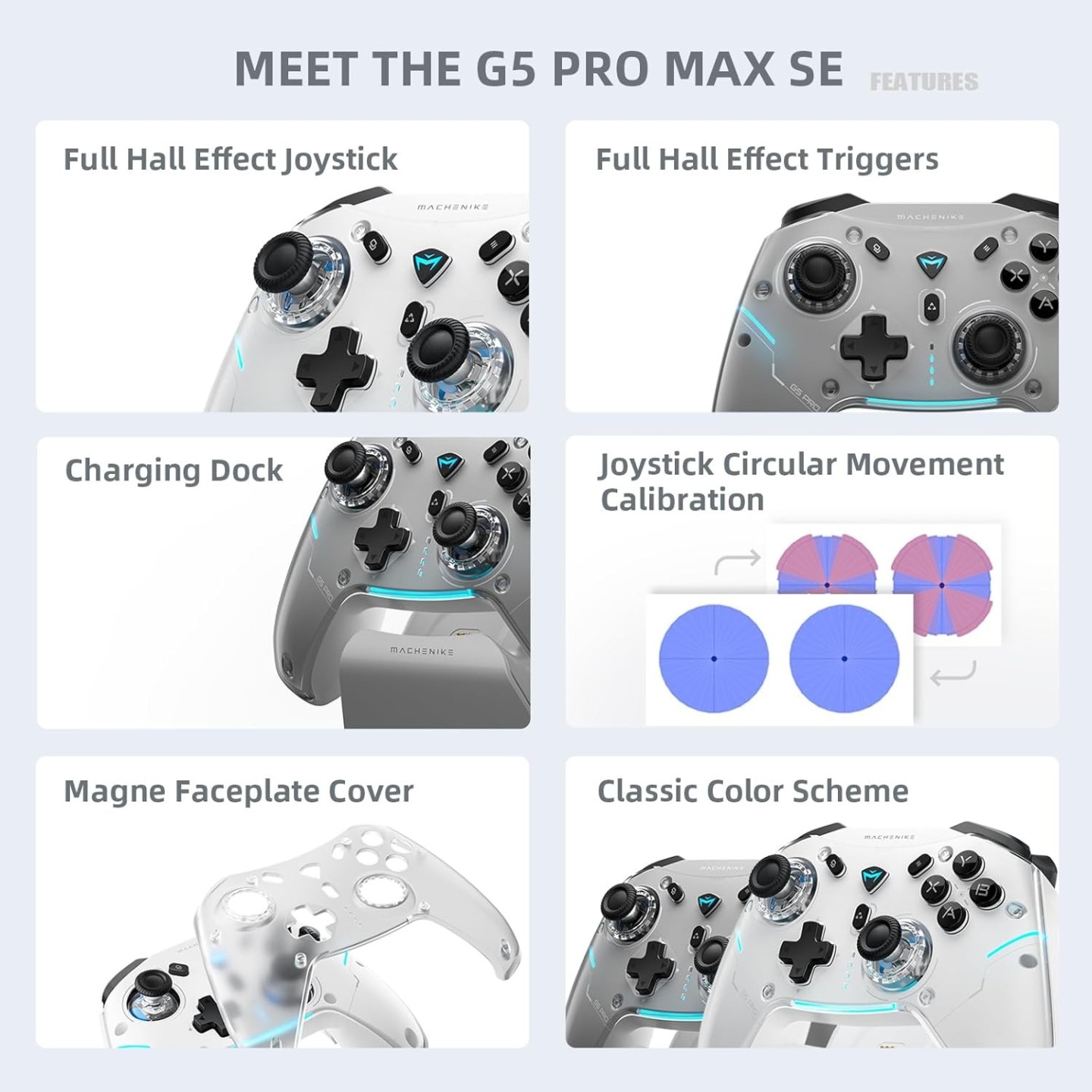 Machenike G5 Pro Max SE Gamepad - Tri-Mode 2.4GHz/BT/USB-C w/ Charging Base (Boxed) — Buy in Cyprus with Fast Delivery