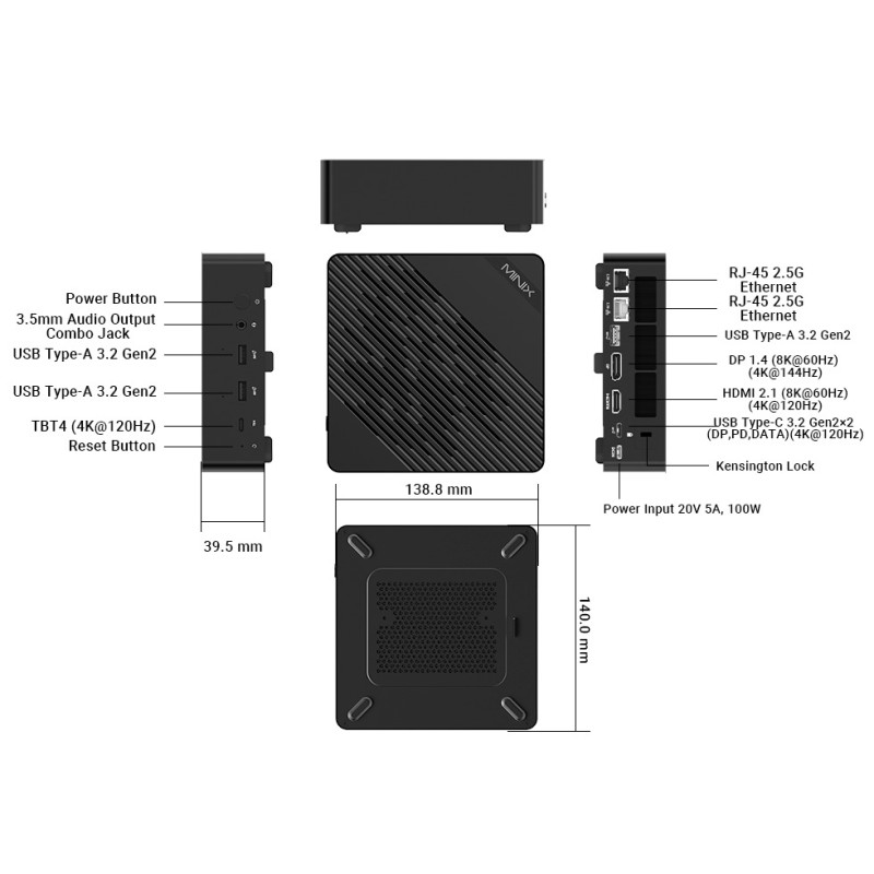 Buy MINIX Mini PC - EU512-AI - Intel Core Ultra5-125H, 16GB DDR5, 512GB SSD, Dua... in Cyprus, Nicosia, Limassol, Larnaka, Pafos