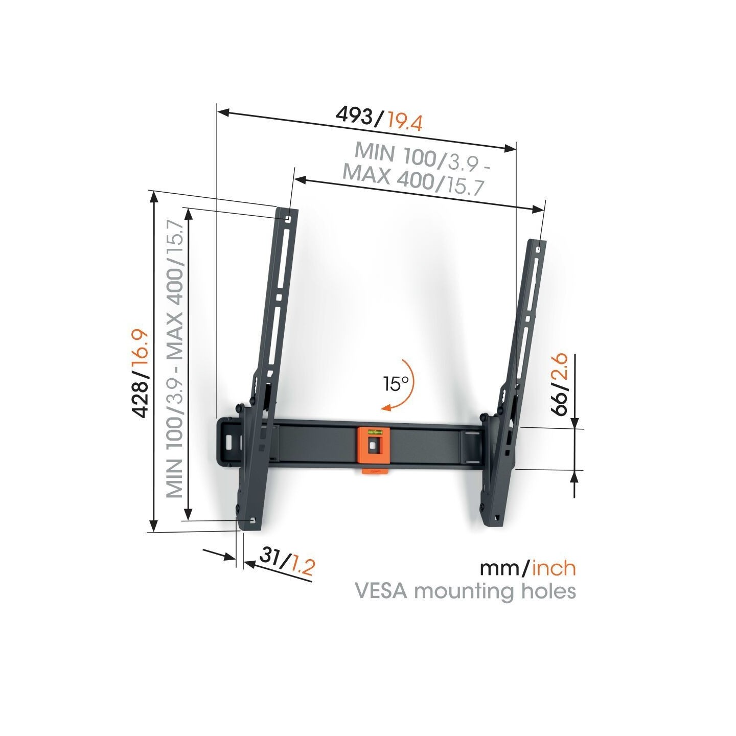 Vogels TV Wall Mount - TVM1413 - Tilt 32-65'' Black — Buy in Cyprus with Fast Delivery