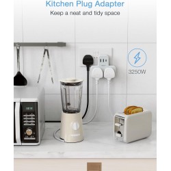 Buy Tessan 2-Gang plug Through UK Charger 2 USB A USB C 13A - TS-221-C - 2 USB A... in Cyprus, Nicosia, Limassol, Larnaka, Pafos