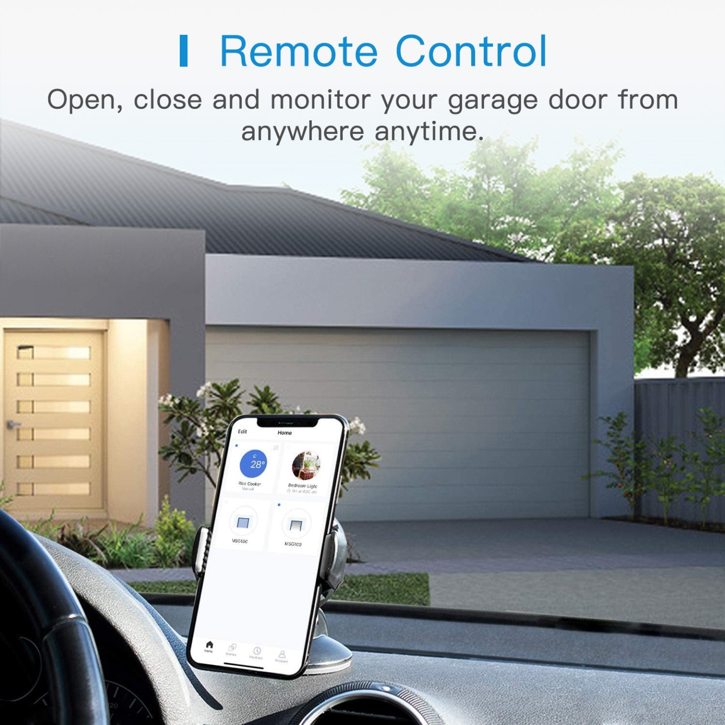 Meross Homekit Smart Wi-Fi Garage Door Opener Up To 3 Garage Doors - MSG200HK-EU - Up To 3 Garage Doors