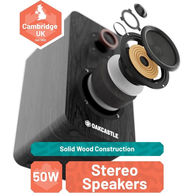 Buy Majority Turntable - TT200 - Belt Drive & 2x External 50W Speakers (Oakcastle) in Cyprus, Nicosia, Limassol, Larnaka, Pafos