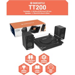 Buy Majority Turntable - TT200 - Belt Drive & 2x External 50W Speakers (Oakcastle) in Cyprus, Nicosia, Limassol, Larnaka, Pafos