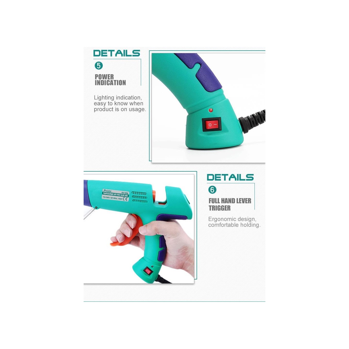 Proskit Guns Hot Glue Gun - GK-389 - 100W — Buy in Cyprus with Fast Delivery
