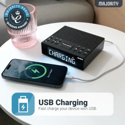 Buy Majority KNAPWELL Radio Bedside Clock - Dual Alarm FM,BT,USB Charging in Cyprus, Nicosia, Limassol, Larnaka, Pafos