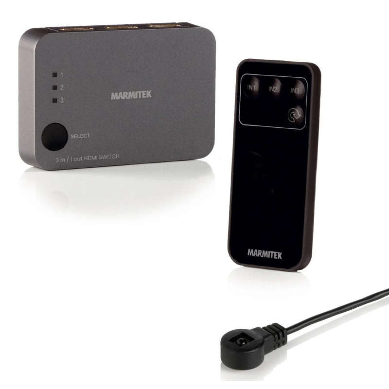 Buy Marmitek HDMI Switch - Connect 310 UHD 2.0 - 3x1 4K 60Hz with IR Receiver in Cyprus, Nicosia, Limassol, Larnaka, Pafos