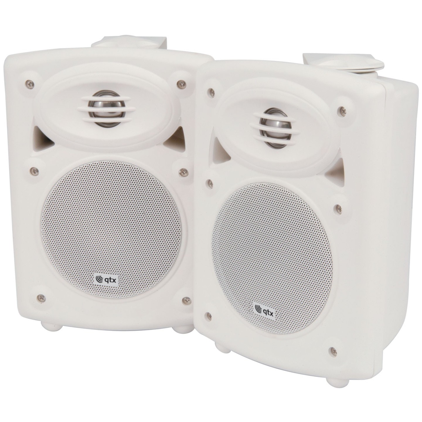 QTX Active Onwall Speakers Pair 5.25'' 2x20W White - QR5W - Active Onwall Speakers Pair 5.25'' 2x20W White