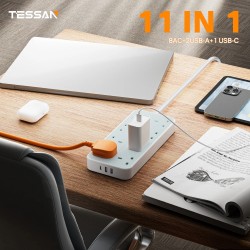 Buy Tessan 8-Gang Extension - TS-204-C - 2 USB-A USB C 2m 13A in Cyprus, Nicosia, Limassol, Larnaka, Pafos