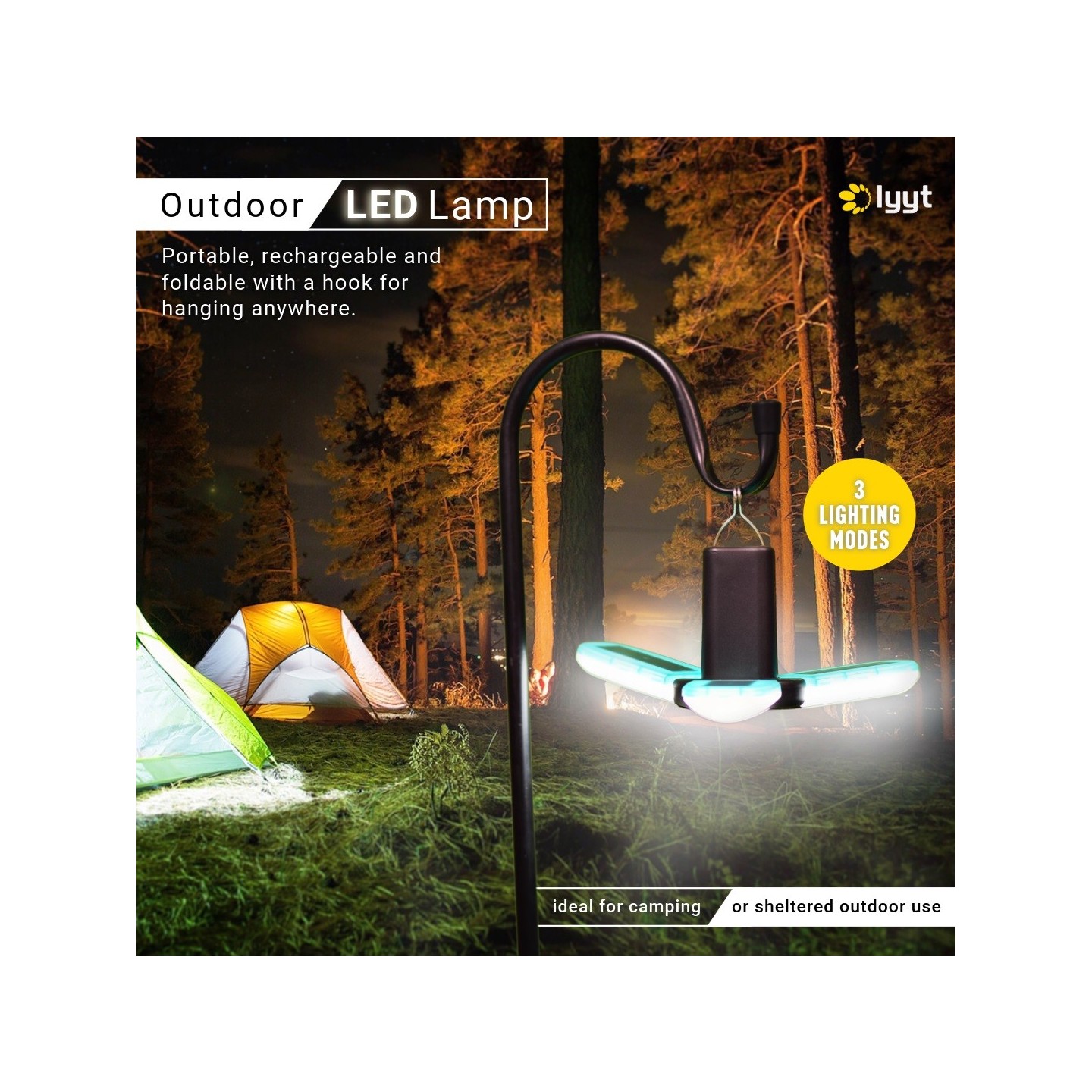 LYYT Rechargeable Foldable Camping Lamp 36 LED - 410.393UK - Rechargeable Foldable Camping Lamp 36 LED