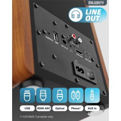 Buy Majority 5'' 3-Way 100W Active Speakers - D100 - 100W with Bluetooth, USB & DSP in Cyprus, Nicosia, Limassol, Larnaka, Pafos