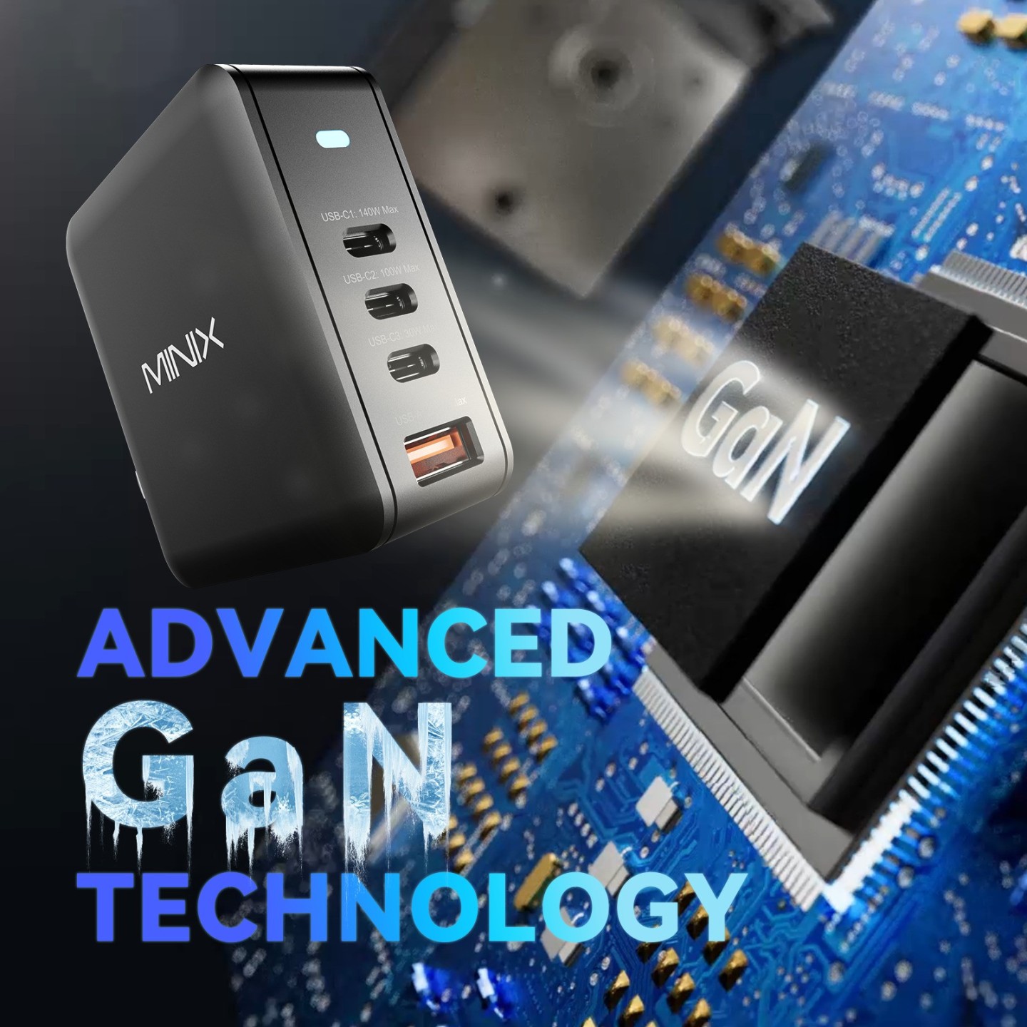 MINIX GaN Wall Charger - P165 - Travel 165W 3 xUSB-C 1xUSB-A — Buy in Cyprus with Fast Delivery