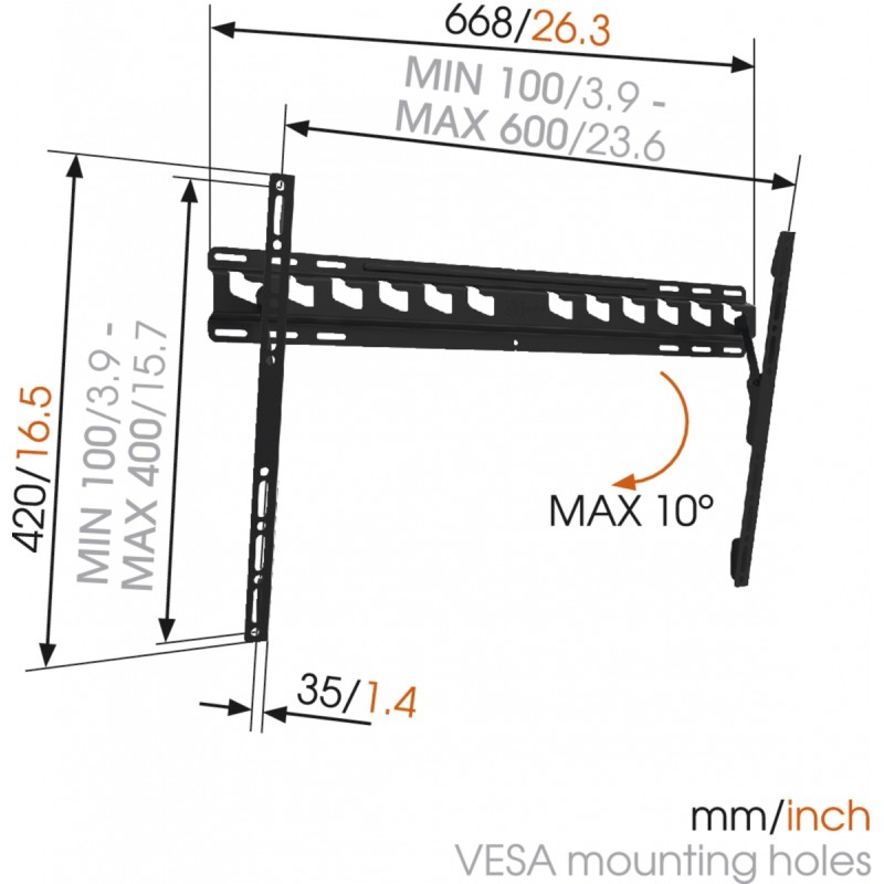 Buy Vogels TV Wall Mount - MA4010 - Tilt TV Wall Mount 40-65'' Black in Cyprus, Nicosia, Limassol, Larnaka, Pafos