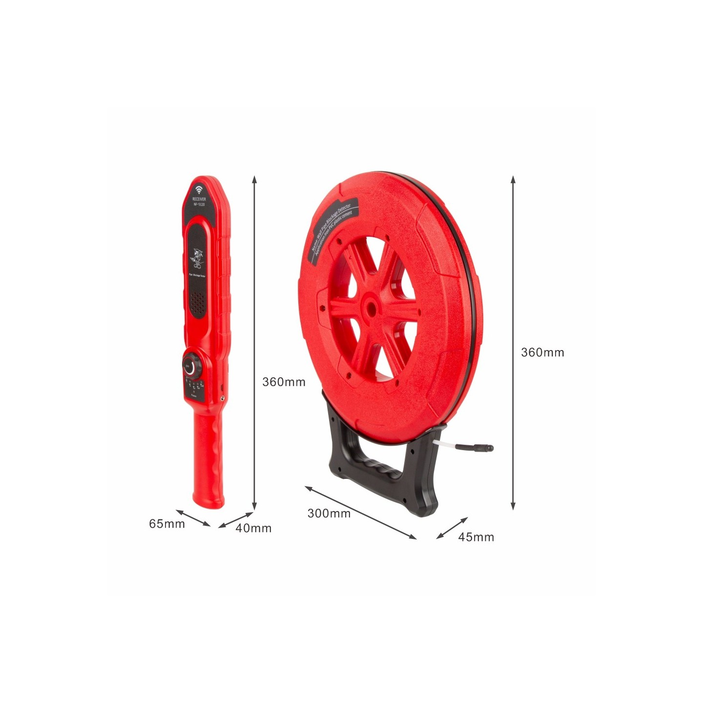 Noyafa Wall Pipe Blockage Detector - NF-5130 - IP67 Waterproof, Rechargeable, with 30m Detection Range