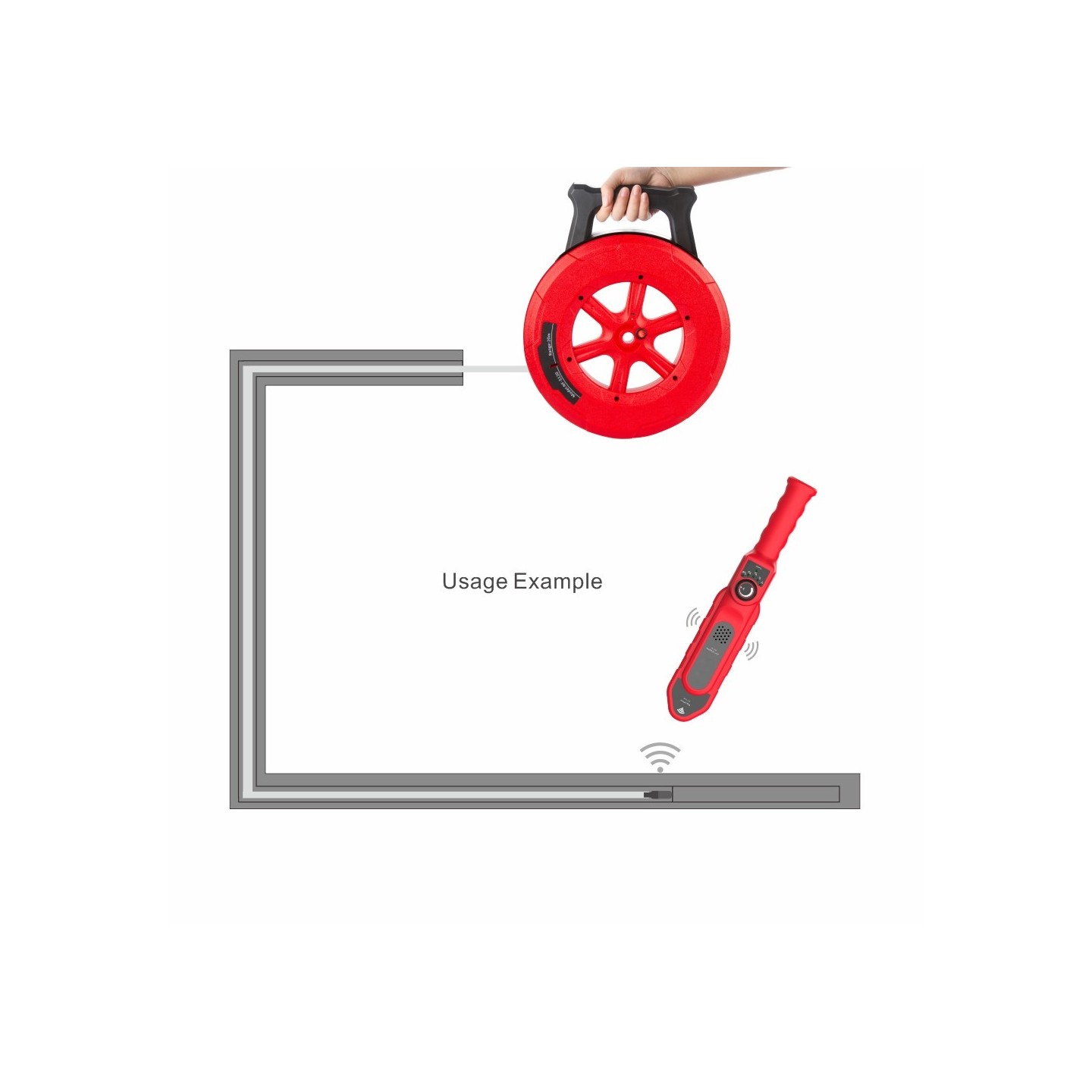 Noyafa Wall Pipe Blockage Detector - NF-5130 - IP67 Waterproof, Rechargeable, with 30m Detection Range