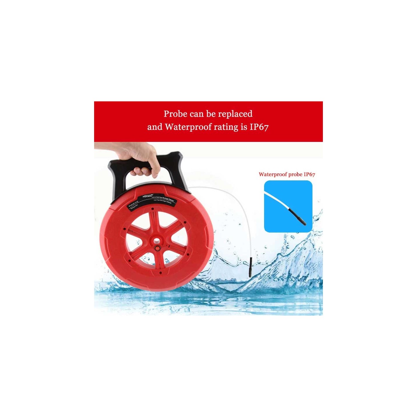 Noyafa Wall Pipe Blockage Detector - NF-5130 - IP67 Waterproof, Rechargeable, with 30m Detection Range