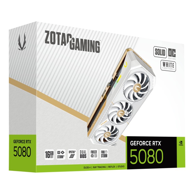 Buy ZOTAC GAMING GeForce RTX 5080 SOLID OC - White - 16GB GDDR7 - 2640 MHz Boost in Cyprus, Nicosia, Limassol, Larnaka, Pafos