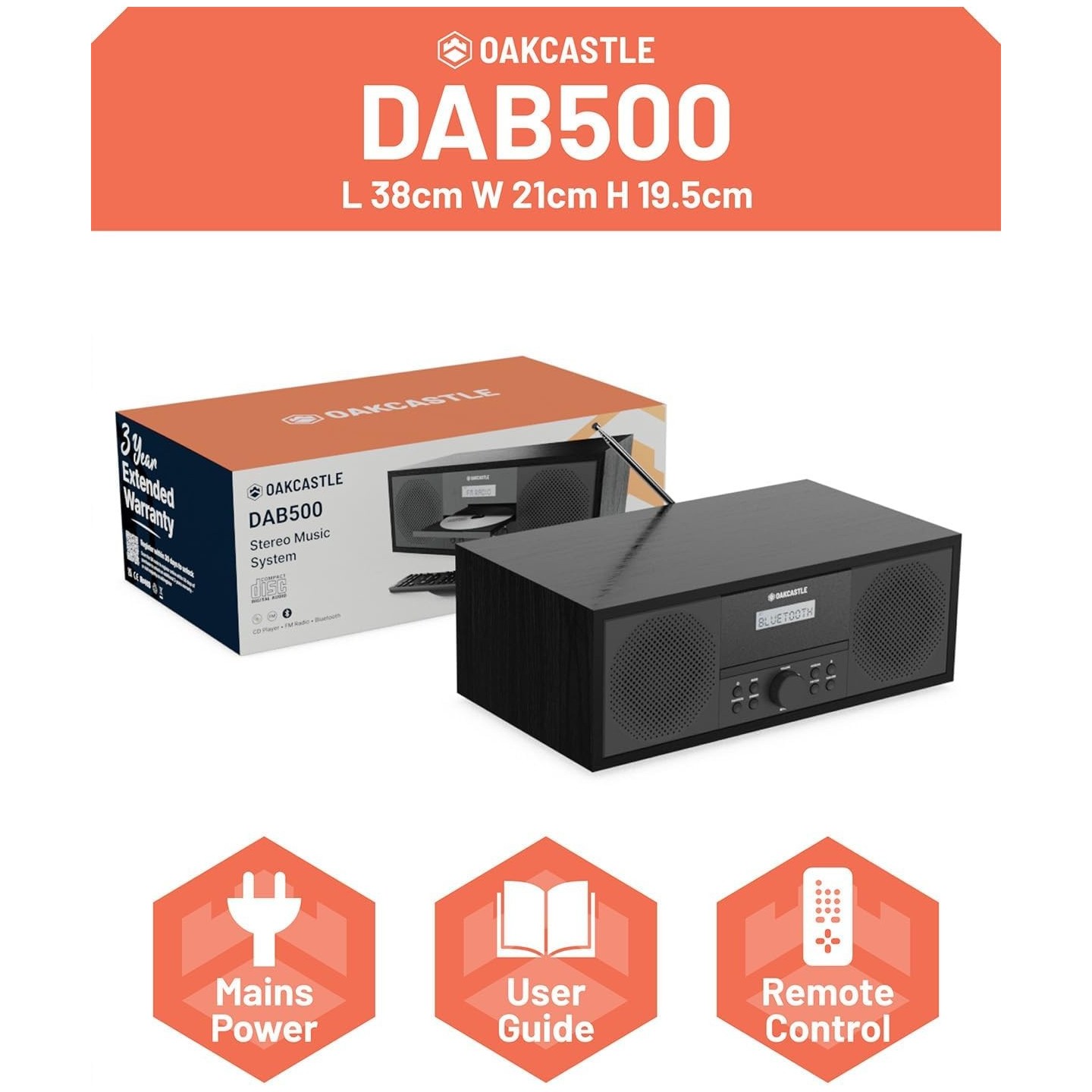 Majority Oakcastle Mini HiFi - DAB500 - BT CD USB FM — Buy in Cyprus with Fast Delivery