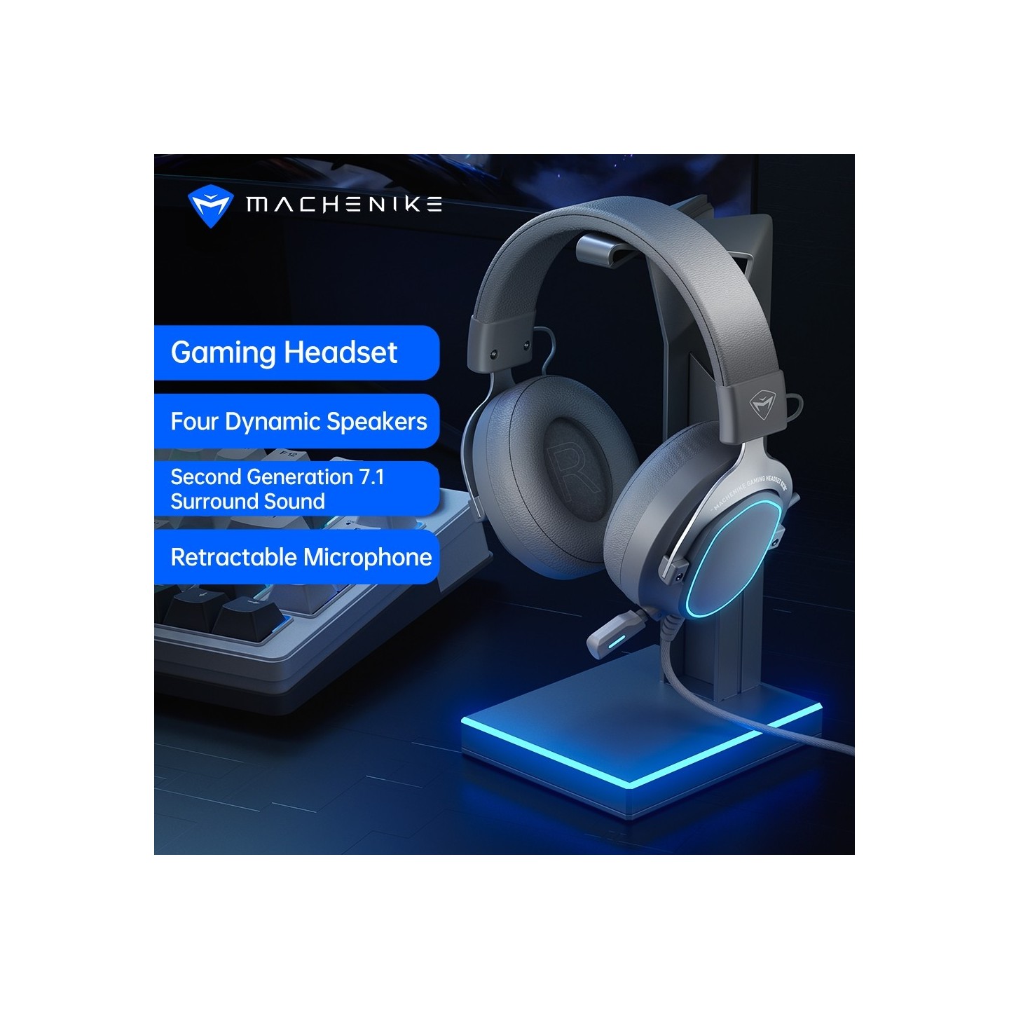 Machenike GX30 Wired Gaming Headset - Grey (Boxed) — Buy in Cyprus with Fast Delivery