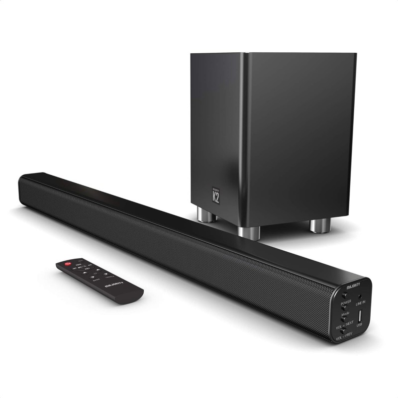 Buy Majority Soundbar - K2 - 150W BT USB Optical HDMI Wireless Subwoofer Black (UK) in Cyprus, Nicosia, Limassol, Larnaka, Pafos