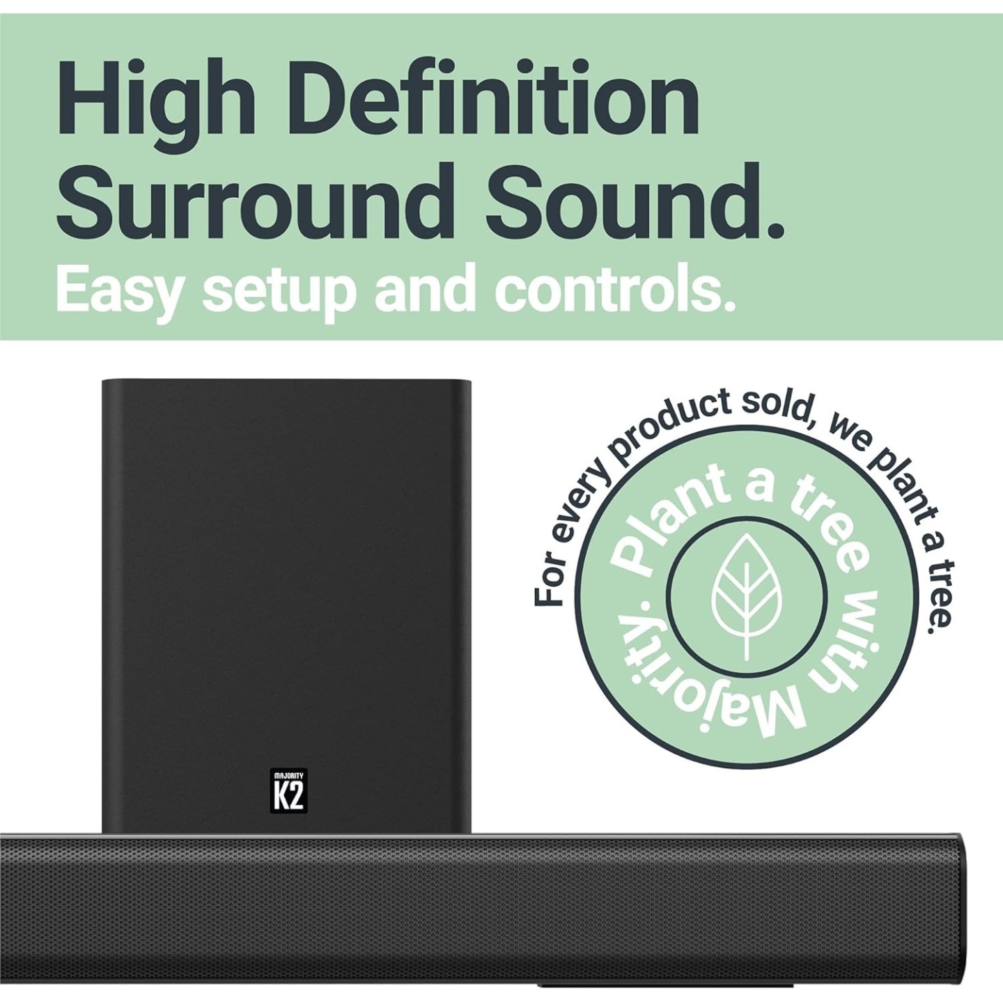 Majority Soundbar - K2 - 150W BT USB Optical HDMI Wireless Subwoofer Black (UK) — Buy in Cyprus with Fast Delivery