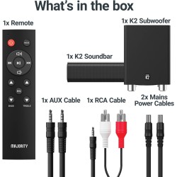 Buy Majority Soundbar - K2 - 150W BT USB Optical HDMI Wireless Subwoofer Black (UK) in Cyprus, Nicosia, Limassol, Larnaka, Pafos