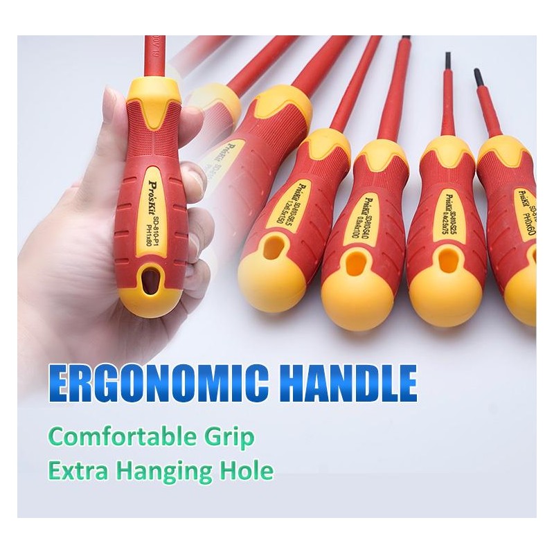 Buy Proskit Screwdriver - SD-8012 - Insulated VDE Set of 7 pcs in Cyprus, Nicosia, Limassol, Larnaka, Pafos