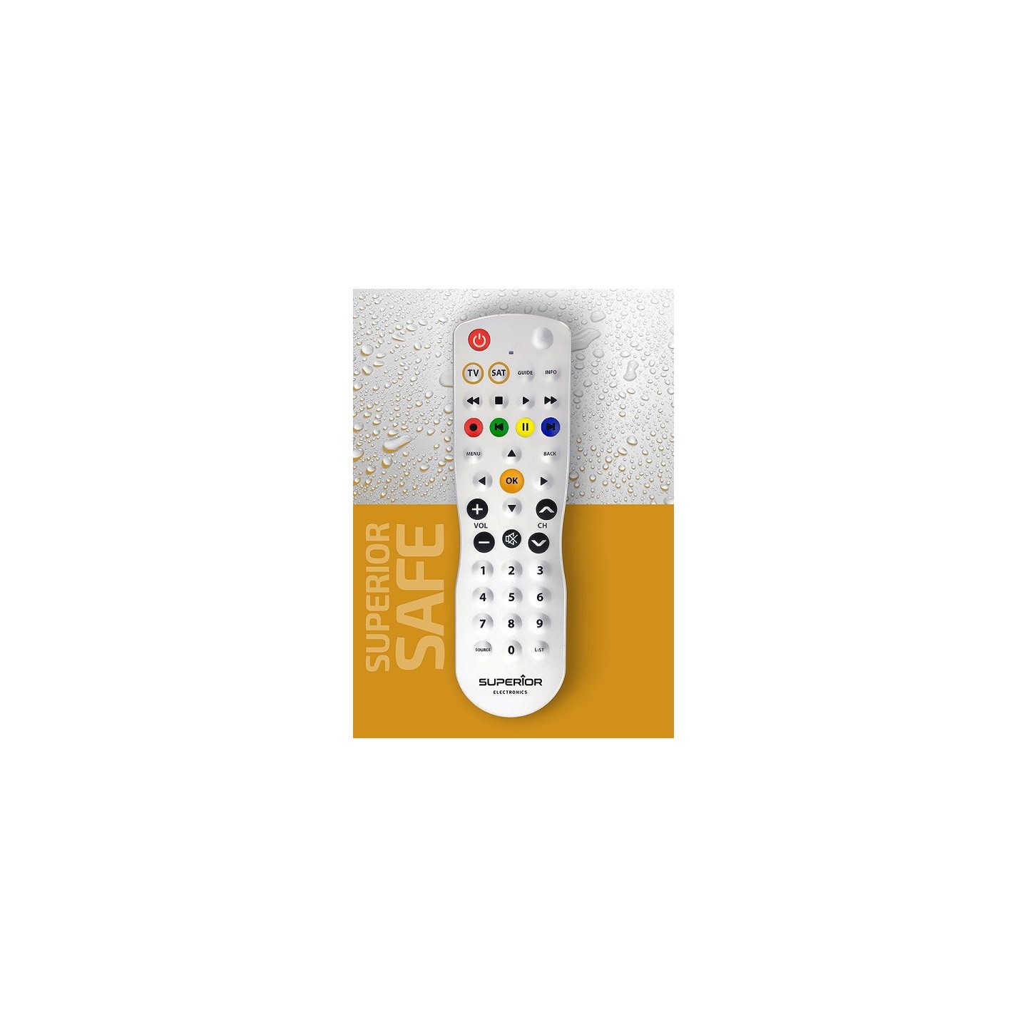 Superior SAFE TV SAT Universal Remote Control - Washable — Buy in Cyprus with Fast Delivery
