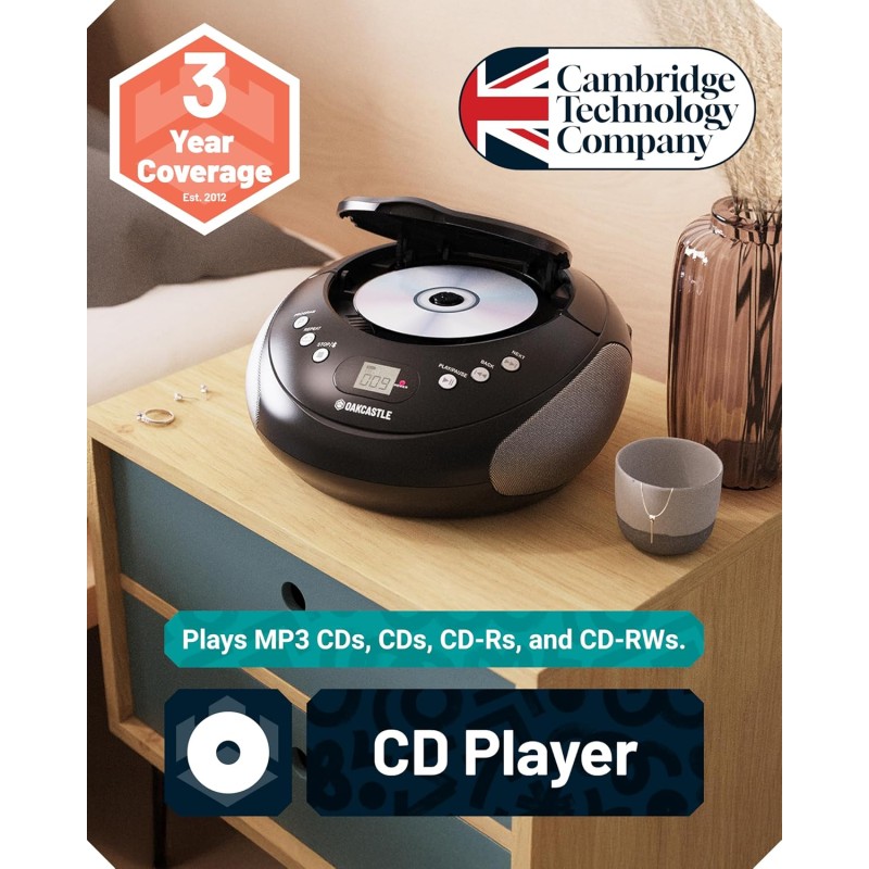 Buy Majority Oakcastle Portable CD Player Boombox - CD250 - Portable, CD Player,... in Cyprus, Nicosia, Limassol, Larnaka, Pafos