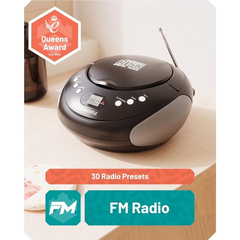 Buy Majority Oakcastle Portable CD Player Boombox - CD250 - Portable, CD Player,... in Cyprus, Nicosia, Limassol, Larnaka, Pafos