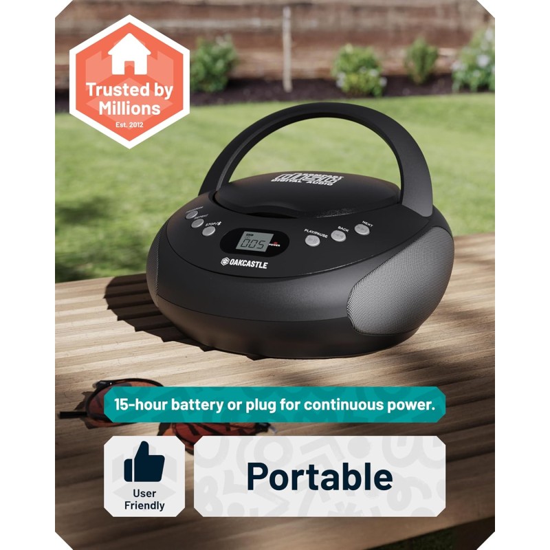 Buy Majority Oakcastle Portable CD Player Boombox - CD250 - Portable, CD Player,... in Cyprus, Nicosia, Limassol, Larnaka, Pafos