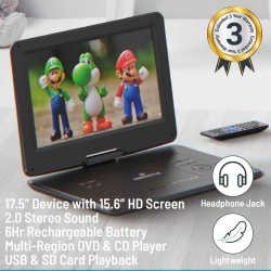 Buy Majority DVD Player Portable & Rechargeable 15.6'' Swivel & Flip HD Screen (... in Cyprus, Nicosia, Limassol, Larnaka, Pafos