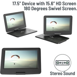 Buy Majority DVD Player Portable & Rechargeable 15.6'' Swivel & Flip HD Screen (... in Cyprus, Nicosia, Limassol, Larnaka, Pafos