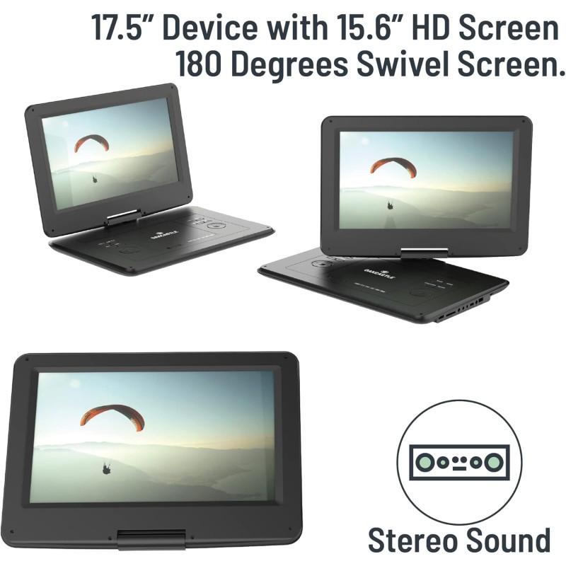 Buy Majority DVD Player Portable & Rechargeable 15.6'' Swivel & Flip HD Screen (... in Cyprus, Nicosia, Limassol, Larnaka, Pafos