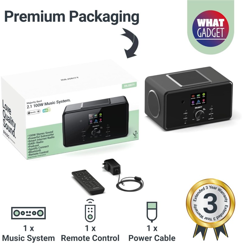 Buy Majority BARD 2.1 Mini HiFi - 4'' Speakers, 5'' Sub, FM, USB, Aux, Spotify, ... in Cyprus, Nicosia, Limassol, Larnaka, Pafos