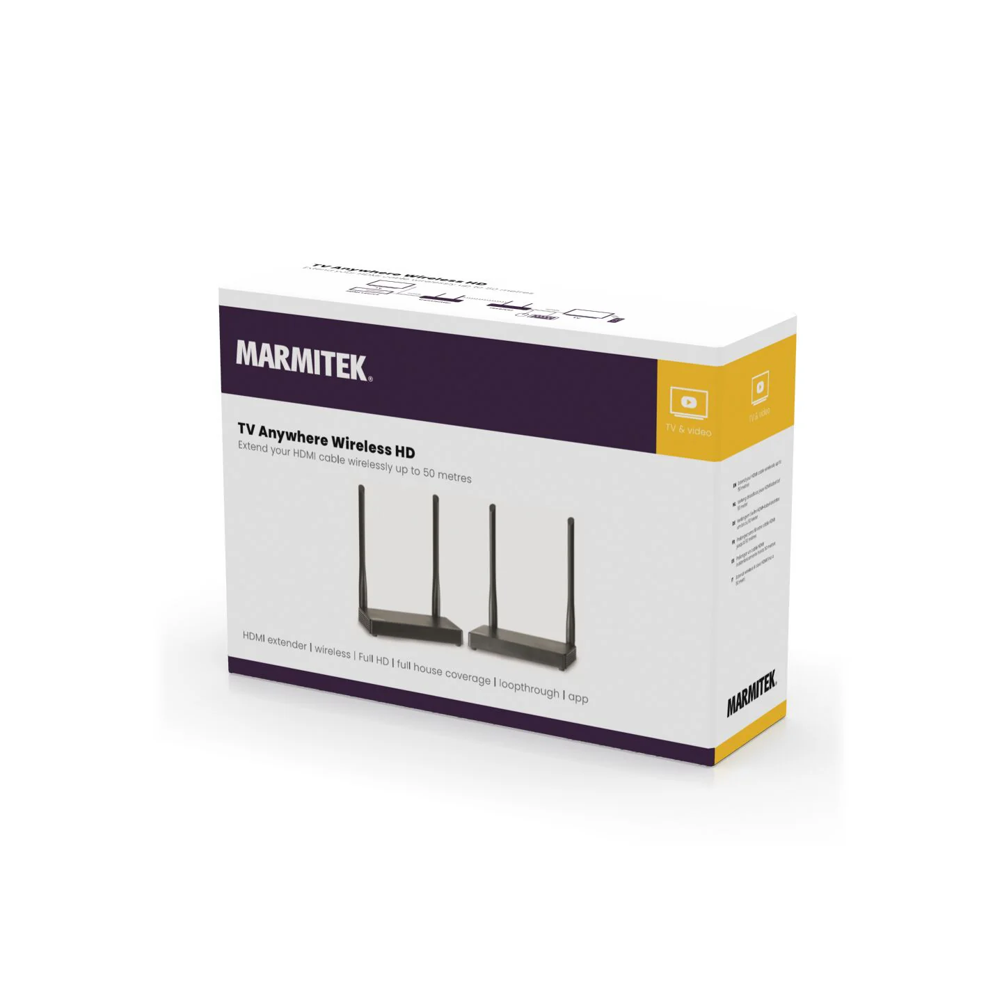 Marmitek Wireless HDMI Extender - up to 50m with IR TV Anywhere Wireless HD — Buy in Cyprus with Fast Delivery