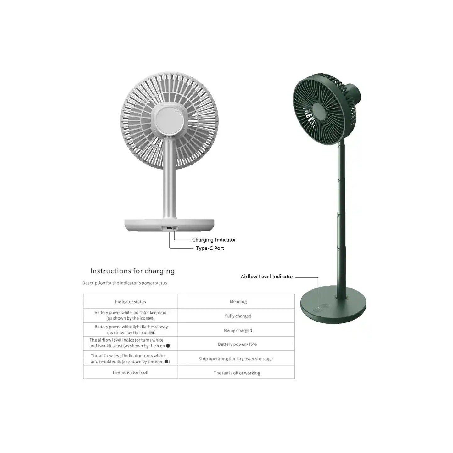 Jisulife Extendable Rotating Desktop Fan - FA13P - Green — Buy in Cyprus with Fast Delivery