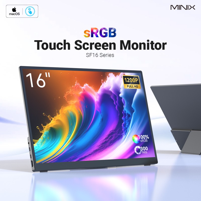 MINIX SF16T 16" Portable Touchscreen Monitor 1920x1200 IPS USB-C HDMI (Boxed) — Buy in Cyprus with Fast Delivery