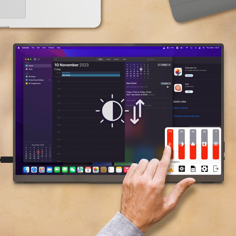 Buy MINIX Monitor Portable Touch 16' Full-HD 100% sRGB USB-C HDMI, PD - SF16T - ... in Cyprus, Nicosia, Limassol, Larnaka, Pafos