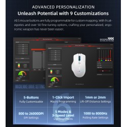 Buy Machenike Wireless BT Gaming Mouse - L8 Pro - With Charging Base in Cyprus, Nicosia, Limassol, Larnaka, Pafos