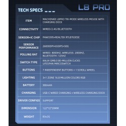 Buy Machenike Wireless BT Gaming Mouse - L8 Pro - With Charging Base in Cyprus, Nicosia, Limassol, Larnaka, Pafos