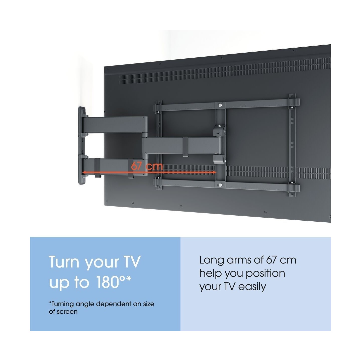 Vogels COMFORT TV Wall Mount - TVM3843-B - TV Wall Mount 60x40 Turn 2 arms 55kg Black — Buy in Cyprus with Fast Delivery