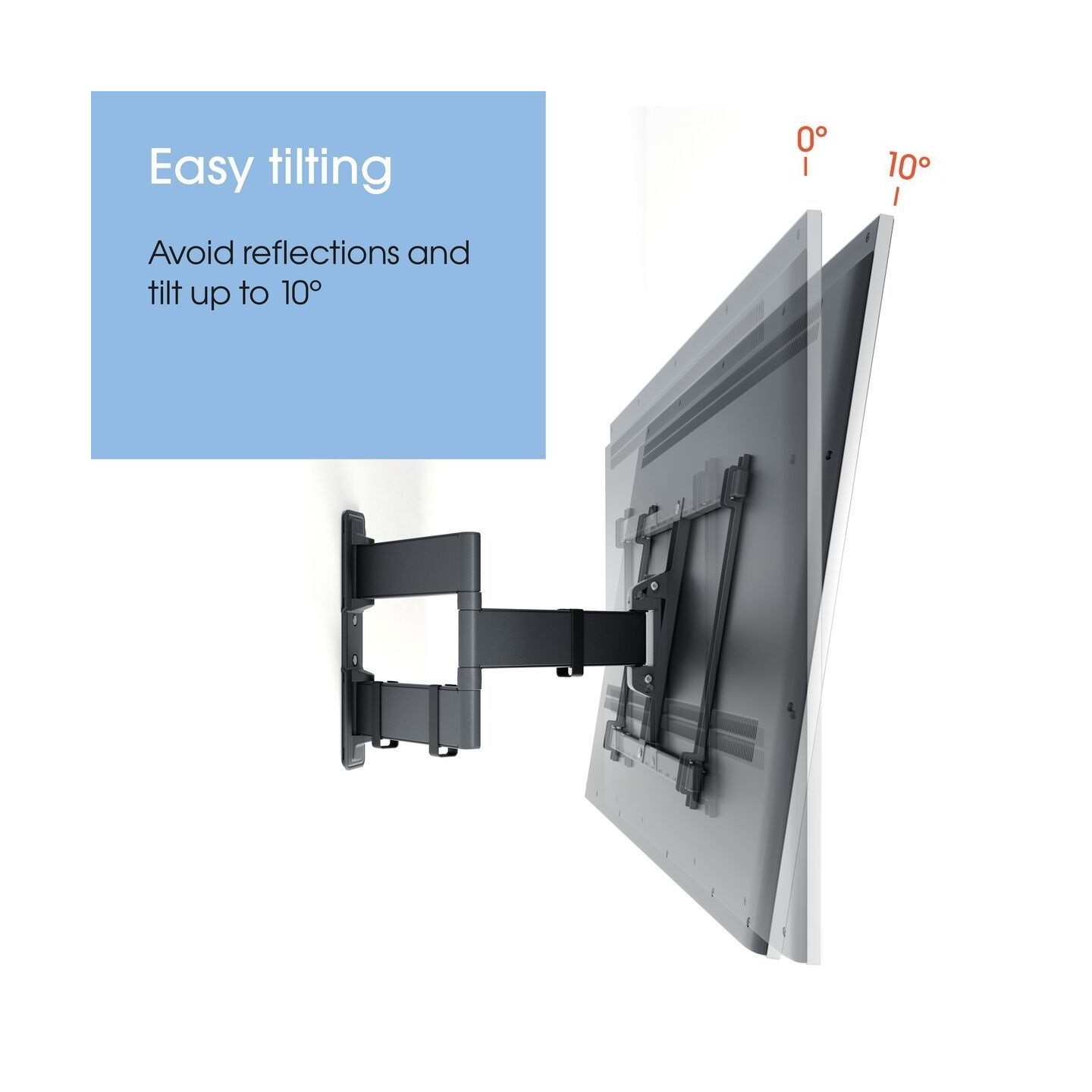 Vogels COMFORT TV Wall Mount - TVM3843-B - TV Wall Mount 60x40 Turn 2 arms 55kg Black — Buy in Cyprus with Fast Delivery