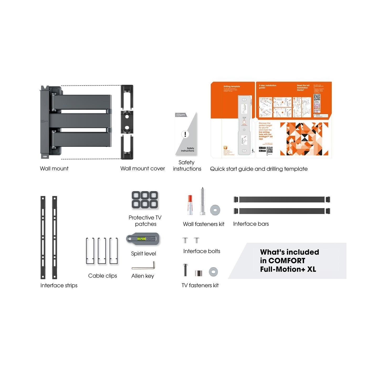 Vogels COMFORT TV Wall Mount - TVM3843-B - TV Wall Mount 60x40 Turn 2 arms 55kg Black — Buy in Cyprus with Fast Delivery