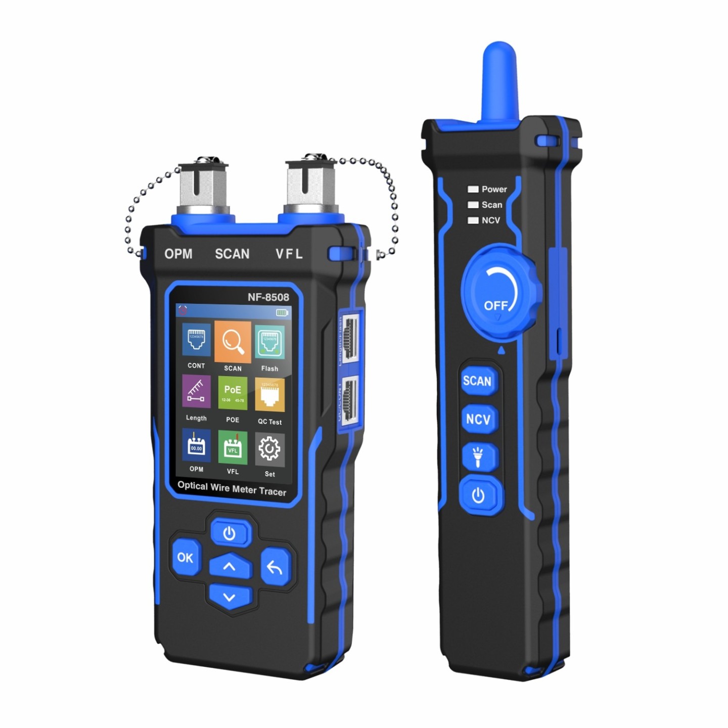 Noyafa Multi-Function Cable Tester - NF-8508 - RJ11, RJ45, PoE, Fiber Optic OPM VFL, NCV & Cable Length Measurement