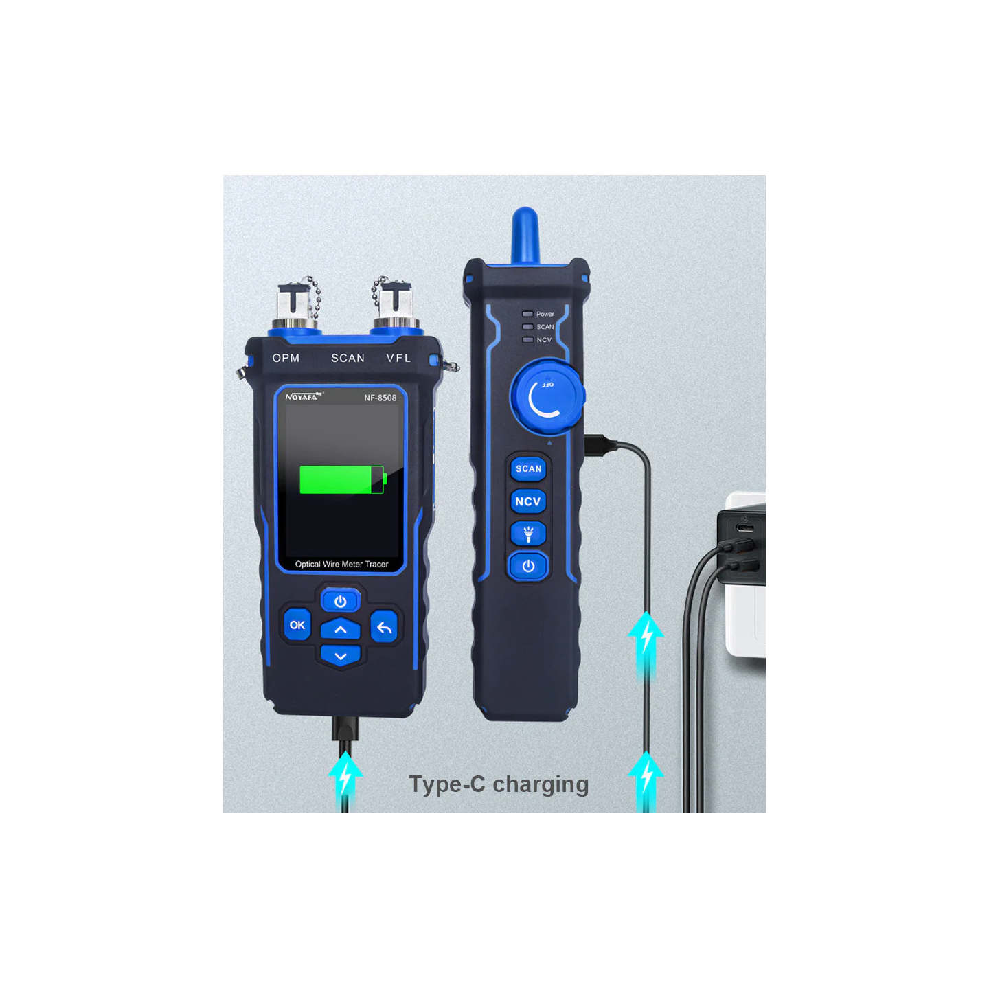 Noyafa Multi-Function Cable Tester - NF-8508 - RJ11, RJ45, PoE, Fiber Optic OPM VFL, NCV & Cable Length Measurement