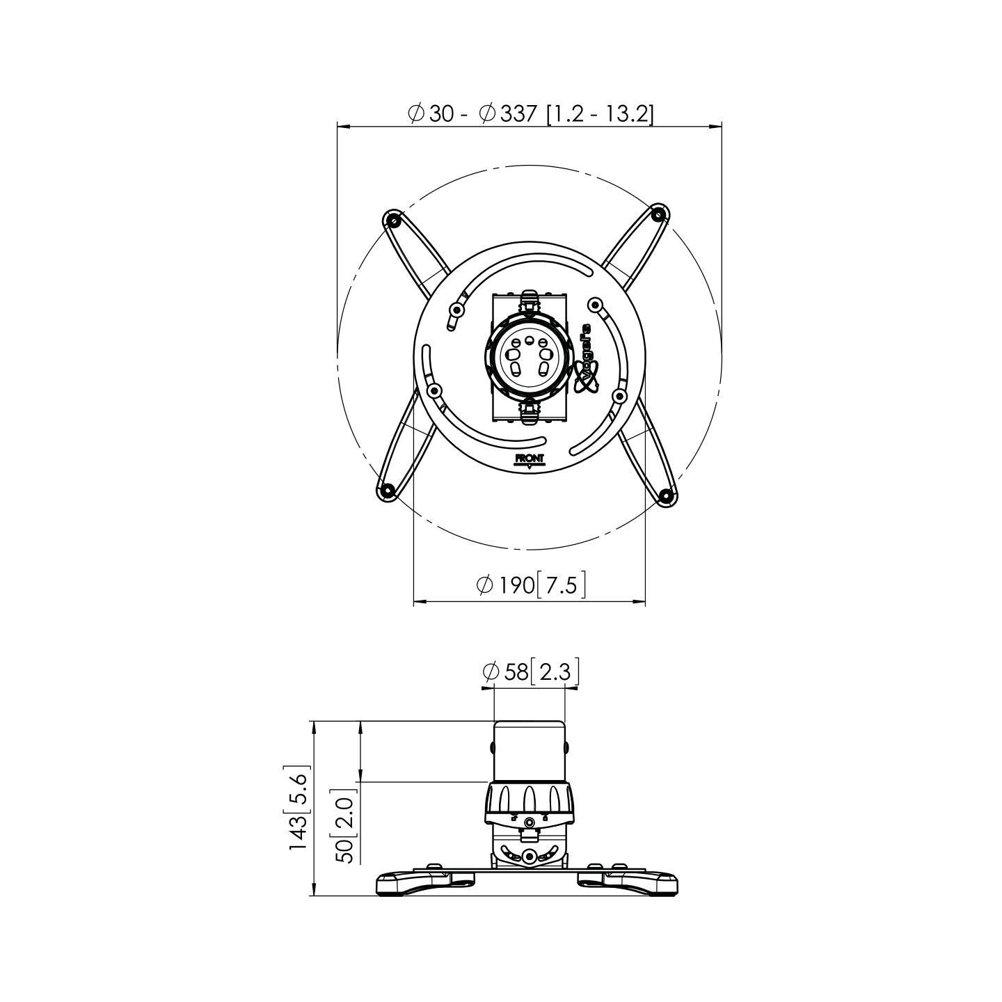 Vogels Projector - PPC1500 - Projector Support up to 20KG 12.4cm — Buy in Cyprus with Fast Delivery